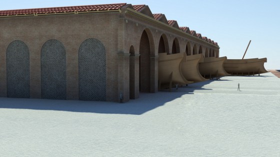 Image: Computer-created image of Roman shipyard